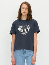 Bemuse heart tee - Charcoal (6699097915510)