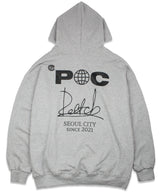 サイン_ロゴ フード スウェットシャツ/ Sign_Logo Hooded Sweatshirt GREY (6613177401462)
