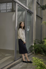 Vボタンカーディガン/V BUTTON CARDIGAN_IVORY