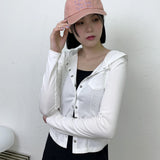 ビッタンボタンフード付きTシャツ / bitdan button hooded t-shirt