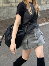 Y2k ツーポケットウォッシングベルトカーゴスカート / Y2k Two-Pocket Washing Belt Cargo Skirt