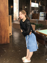 スラッシュデニムハーフパンツ