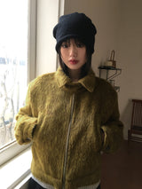 Ato モヘアキルティドブルゾンツーウェイジップアップジャンパー