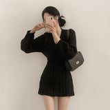 [4color]twisted knit dress