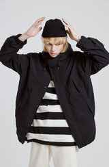 RIPSTOP 2WAY ZIP-UP JACKET [BLACK] (6613803499638)