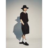 ニットカラーラウンドTシャツ / KNITTING COLLAR ROUND T-SHIRT_BK