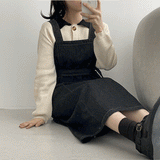 ローデニムスリーブレスドレス/raw denim sleeveless dress
