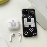 ピンク - スクエア ラビット AirPods ケース_マット