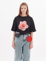 フラワープリントワイド半袖Tシャツ / flower print wide short sleeve t-shirt (4470382821494)