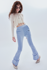 ウェーブブーツカットパンツ / wave bootscut pants_sky