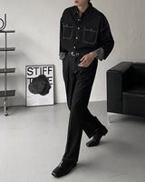 ECTフェイクデニムワイドパンツ / ECT Fake Denim Wide Pants (Set - Up / 1 color)