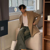 ASCLO Uネックシルケット長袖Tシャツ
