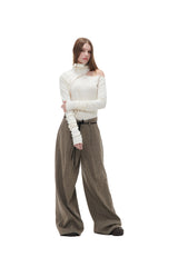 ヘリンボーンワイドパンツ/HERRINGBONE WIDE PANTS