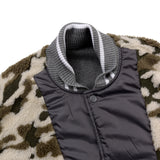 [UNISEX] Reversible Faux Fur Varsity Collar Coat (Camouflage) (6656656343158)