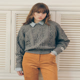 ARAN CABLE KNIT GRAY