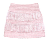 Fringe tweed skirt