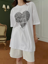 ブラックハートショートスリーブTシャツ / Black Heart Short Sleeve T-shirt (3color)