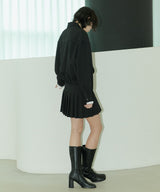 LINE PLEATED MINI SKIRT - BLACK (6689407238262)