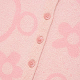 チェリージャカードパターンショートスリーブカーディガン / CHERRY JACQUARD PATTERN SHORT SLEEVE CARDIGAN [PINK]
