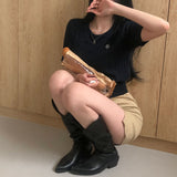 モアツイストラウンド半袖ニット