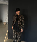[UNISEX] Camo fleece oversized fit zip-up