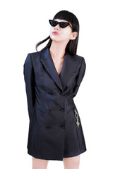 WOOL-SILK DOUBLE BREASTED JACKET WITH METAL TAG (6624148848758)