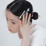 パフィーヘアクリップpuffy heart hair clip
