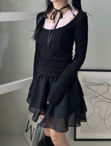 レイヤードリブノースリーブ / layered ribbed sleeveless