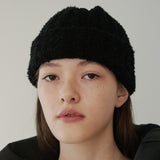 RIBBED KNIT BEANIE (BLACK) (6645937274998)