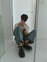 ASCLO Rubber Black Sandals