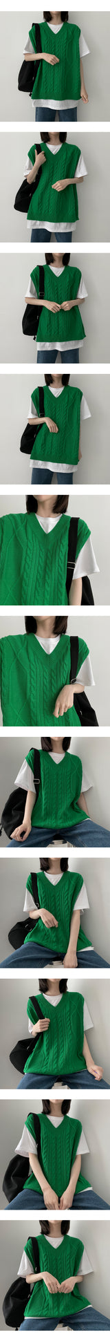 エッチツイストVニットベスト / Etch Twisted V-knit vest