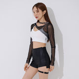 チョーカーシースルークロップTシャツ / TOP(9370) Choker See-through Crop Tee