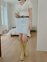 ホワイト デニム スカート / no.6176 White Denim Skirt