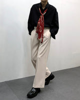 MO マーベルスカーフアイレットシャツ / MO Marvel Scarf Eyelet Shirt (3 colors)