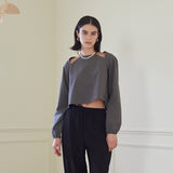 ホルターネックブラウス/HALTER NECK BLOUSE (CHARCOAL)
