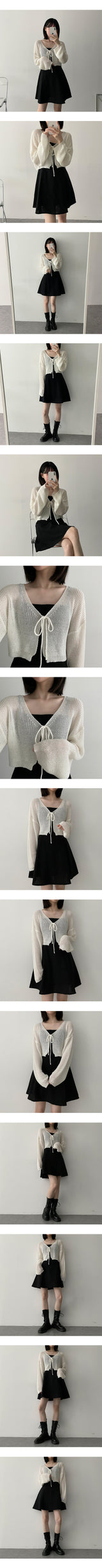 ライニングリボンニットカーディガン / Lining Ribbon Knit Cardigan