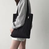 Twill simple line bag - black