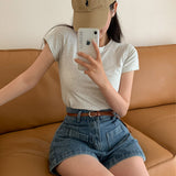 [Bellide made] Premium Slim Span Embroider Tee