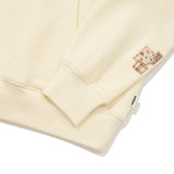 WITTY BUNNY PATCHWORK GRAPHIC NAPPING HOODIE [IVORY]