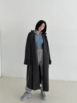 ウールフードロングコート / Wool hood long coat (3color)