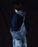 Washed Denim Shoulder Bag (Blue)