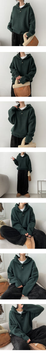 Bond the button knit hood