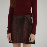 Bulgaria virgin wool A-line tweed skirt / Black