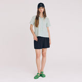 ツーボタンピンタックウールショーツ / TWO BUTTON PINTUCK WOOL SHORTS (BLACK)