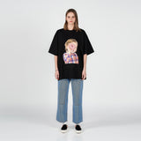 ベイビーフェイスチェックスカートドーナツ半袖Tシャツ ブラック