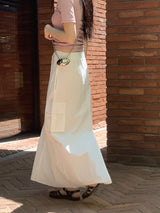 マイビーバンディングストリングコットンカーゴロングスカート / Mybi Banding String Cotton Cargo Long Skirt
