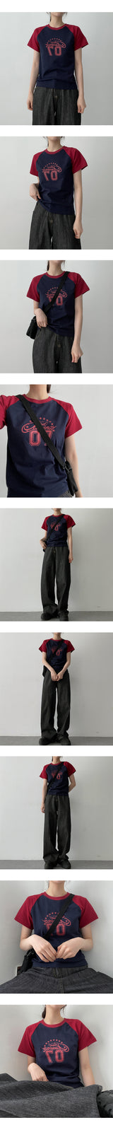 スターカラードラグラン半袖Tシャツ / Star Colored Raglan Short Sleeve Tee
