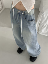Harin Stopper Washing Long Denim Wide Pants