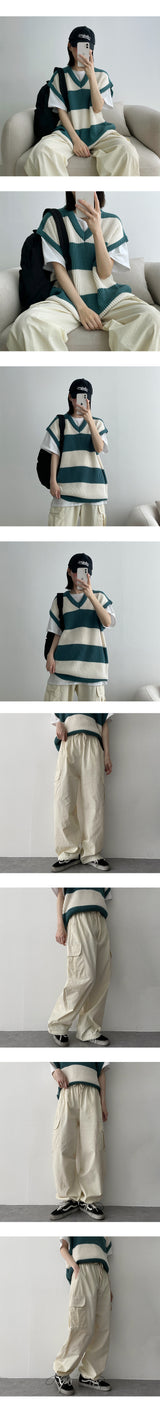 カルペストリングナイロンワイドカーゴパンツ / Carpe String Nylon Wide Cargo Pants