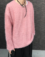 Hairy round knit t